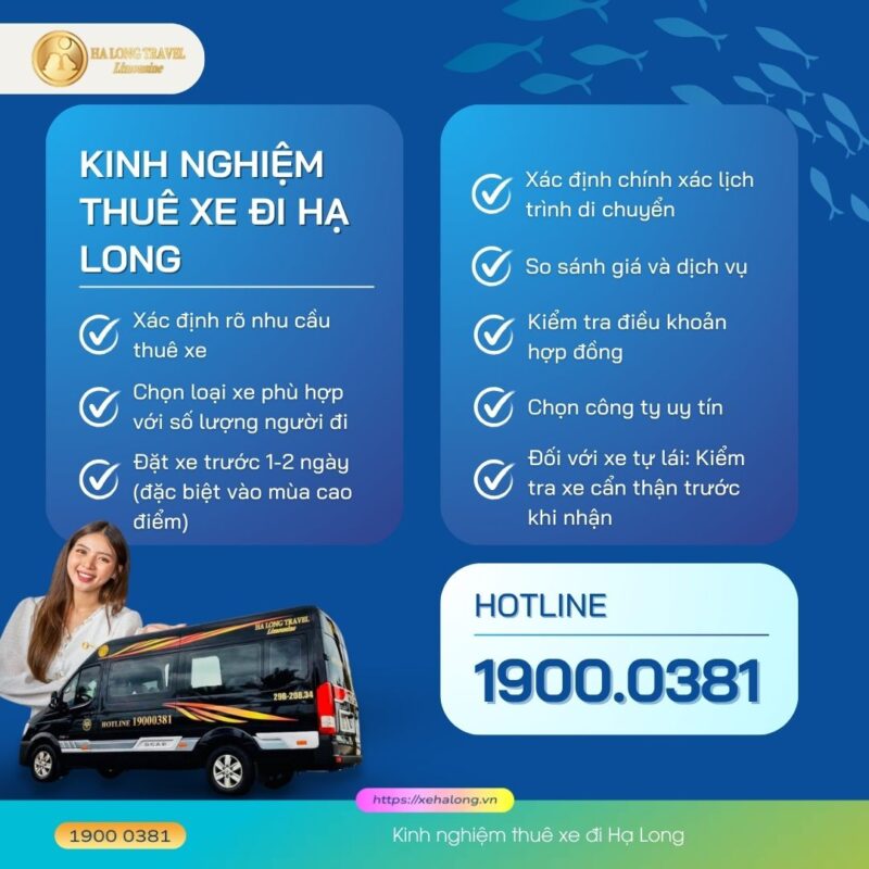 Dịch vụ thuê xe đi Hạ Long: Bảng giá & Kinh nghiệm đặt xe 3 Kinh nghiệm thuê xe đi Hạ Long