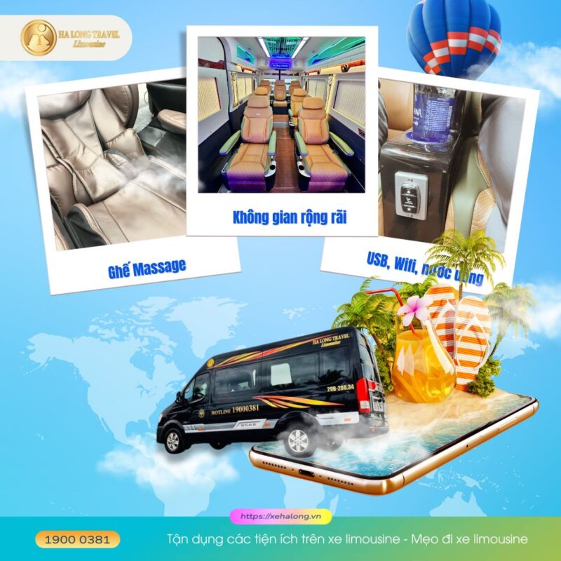 Kinh nghiệm đi xe limousine Hà Nội Hạ Long cho lần đầu tiên 5 Tận dụng các tiện ích trên xe limousine - Mẹo đi xe limousine