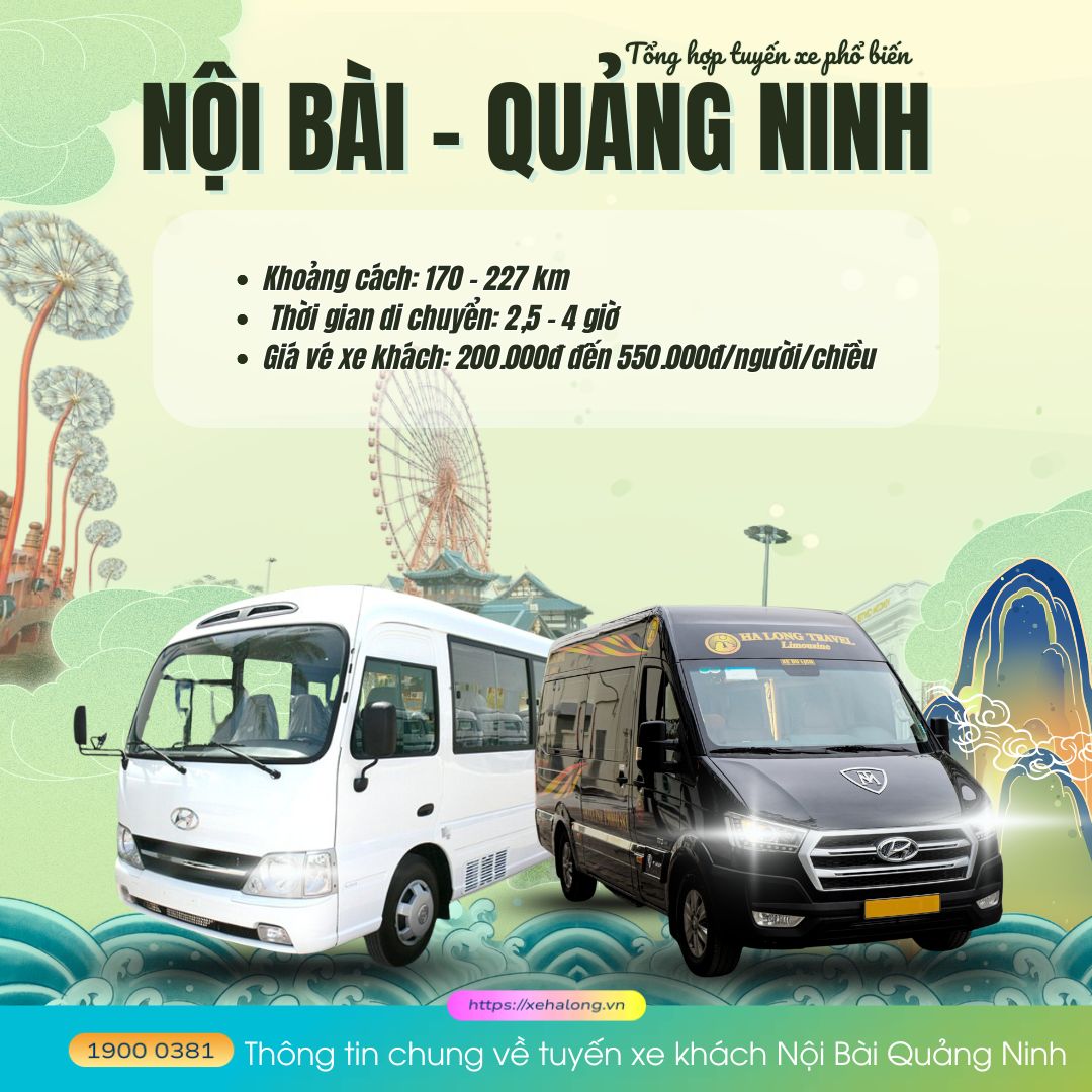 Xe khách Nội Bài Quảng Ninh - Tổng hợp tuyến xe phổ biến 2 thong tin chung ve tuyen xe khach noi bai quang ninh